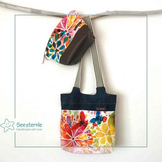 farbenfrohe Handmade upcyceling Tasche