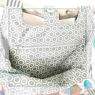 Applikation Innentasche mit Reißverschluss geschlossen - handmade upcyceling Taschen