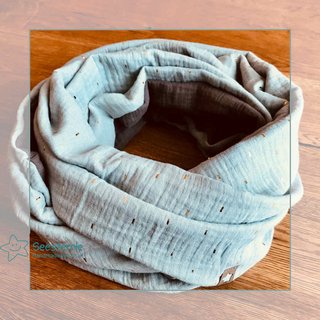 Musselinloop zweifarbig mint und grau