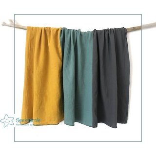 Musselintuch quadratisch dreifarbig