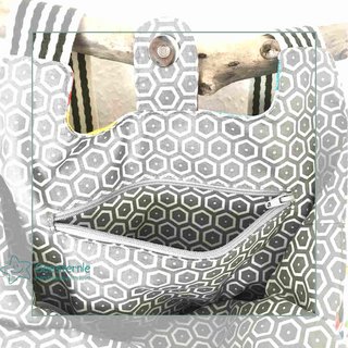 Applikation Innentasche mit Reißverschluss - handmade upcyceling Taschen