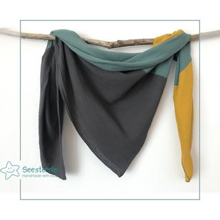 weiches Musselintuch quadratisch dreifarbig