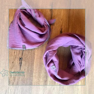 Musselintuch und Musselinloop als Partnerlook