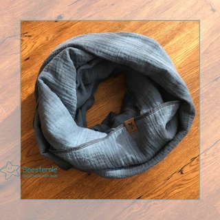 Musselinloop graublau